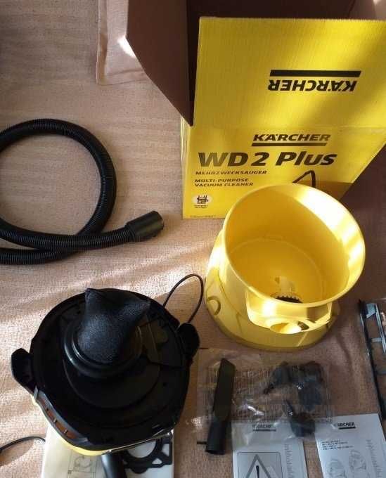 Мултифункционална прахосмукачка за сухо мокро почистване Karcher WD 2 Plus V-12/4/18 1000 W  12 л.