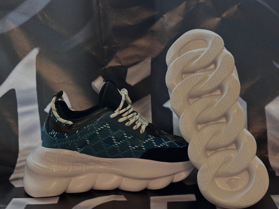 Adidasi Versace Chain Reaction colectie albastra