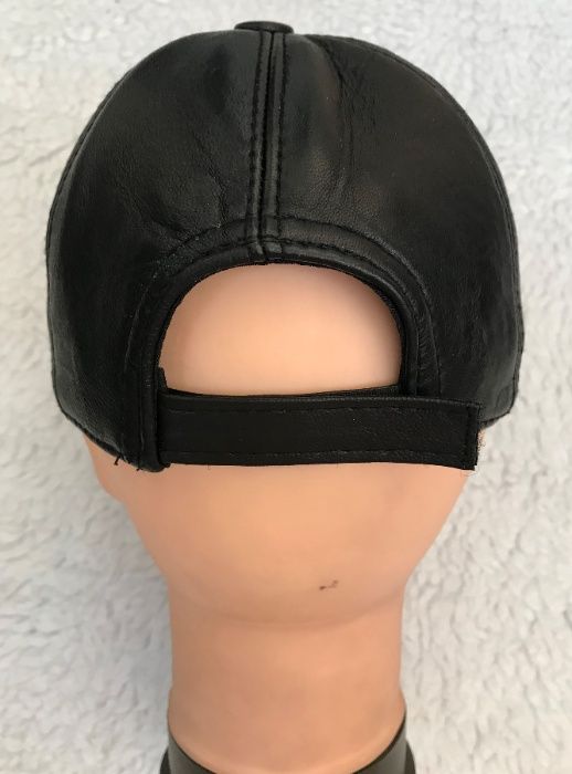 Sapca unisex piele neagra logo brodat marime universala