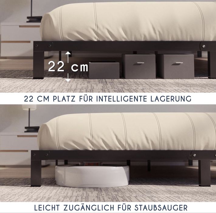 Pat metalic. Nou. 1 buc x. :  90x200 cm si 1buc dublu 180X200