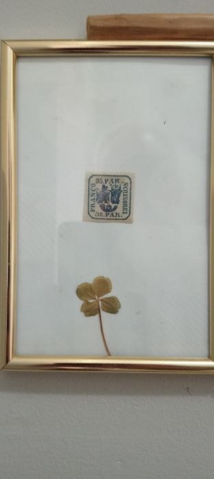 1864 Principatele Unite timbru că tablou filatelic cu tot cu trifoi