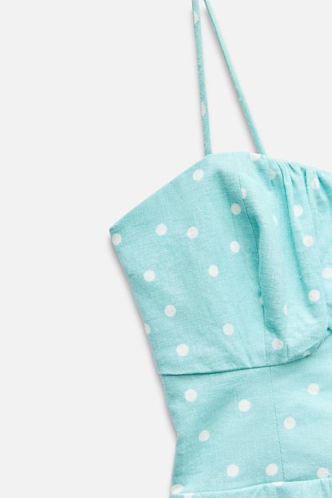 Рокля на ZARA примес на лен в състава си тип корсет размер С