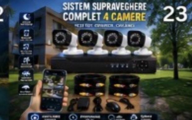 Vindem si Montam Camere Supraveghere Video KIT Complet 4/8/12 CAMERE