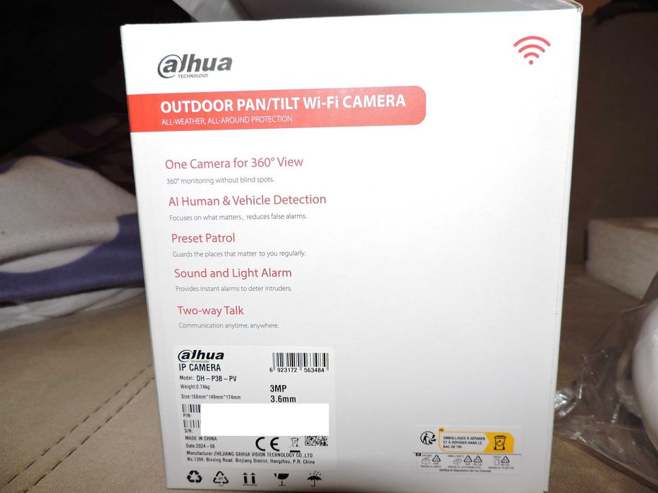 Dahua Wi-Fi камера P3B-PV 3MP 3.6mm - Нова