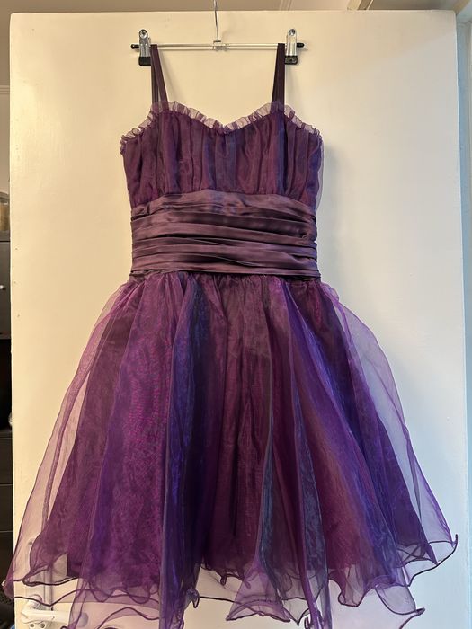 Rochie de seara XS/S, mov, lungime medie