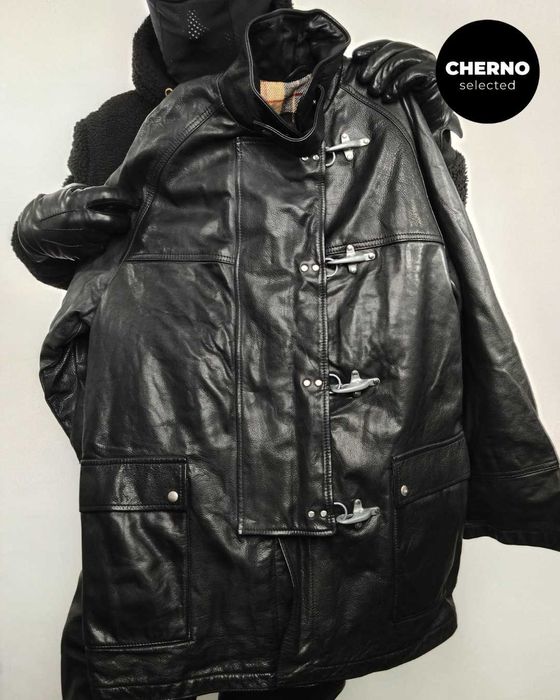 FAY рядко винтидж кожено яке тип firefighter / peacoat – L