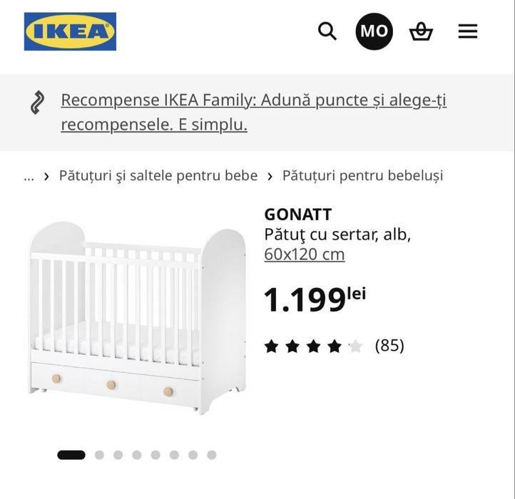 Pătut bebeluș Gonatt (Ikea)