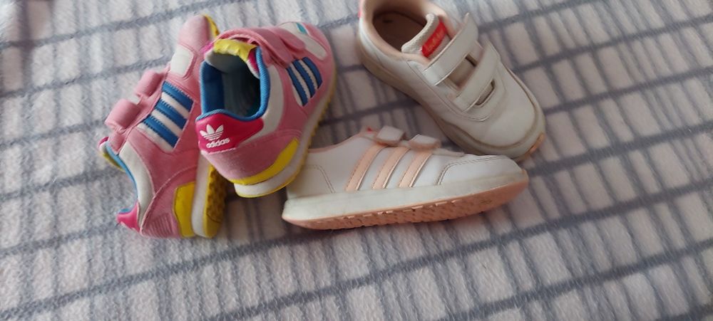 Маратонки Адидас кожа и велур