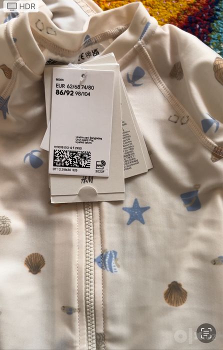 Детский купальник от H&M с уф защитой, оригинал, размер 86/92 см(1-2г)