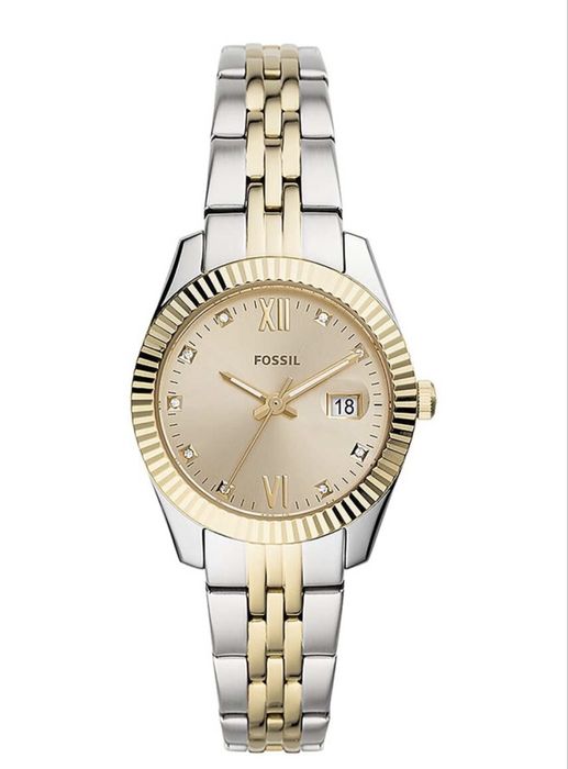 Часовник Fossil сребърно-златно