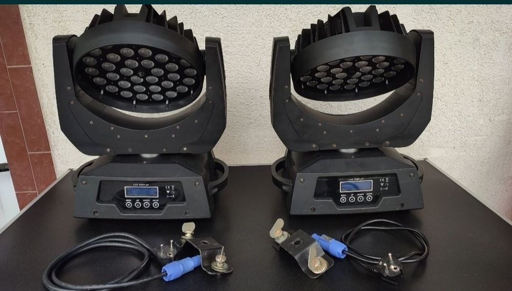 2 bucati led wash zoom moving head light rgbw