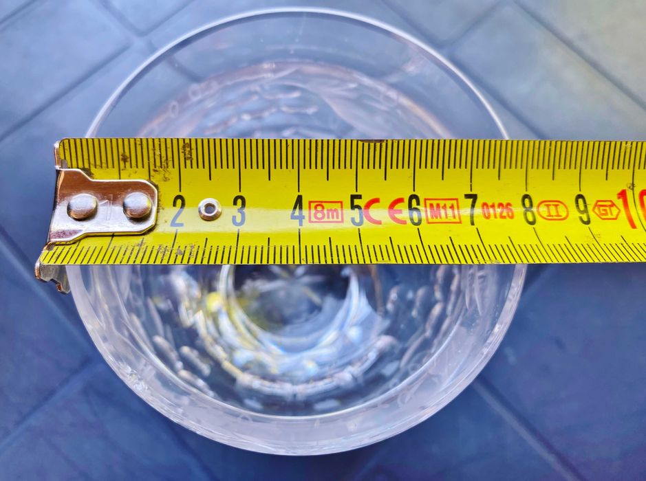 Нов Масивен Голям Кристален съд и Комплект Кристални чаши за Боле/Пунш