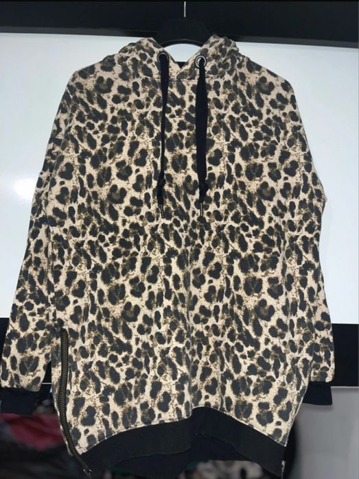 Hanorac cu gluga animal print (leopard)
