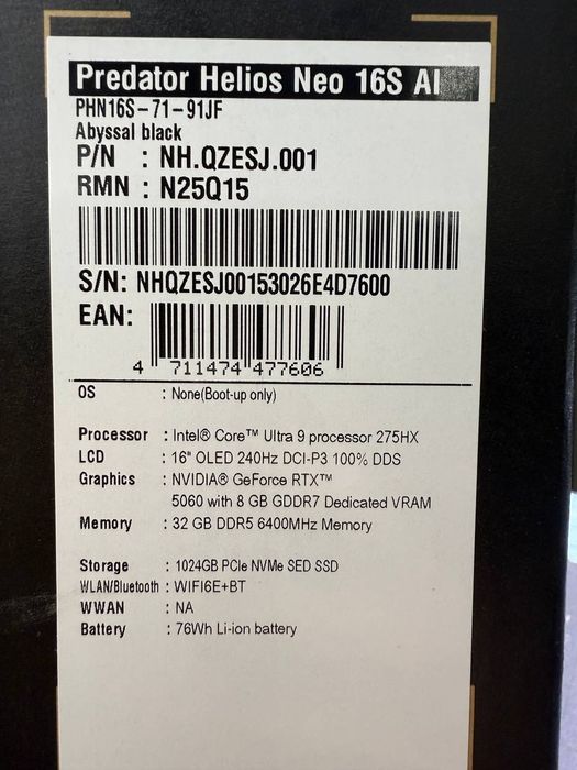 Acer Predator Helios Neo 16S AI