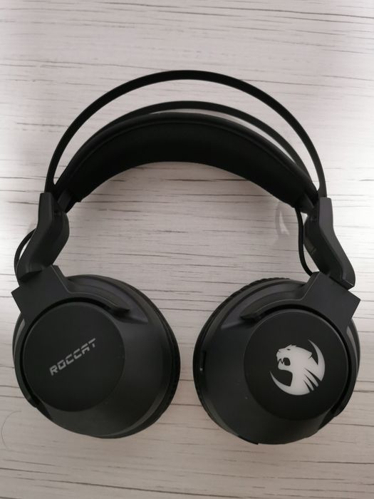 Casti gaming wireless Roccat ELO 7.1 Air, Iluminare RGB, USB, Negru