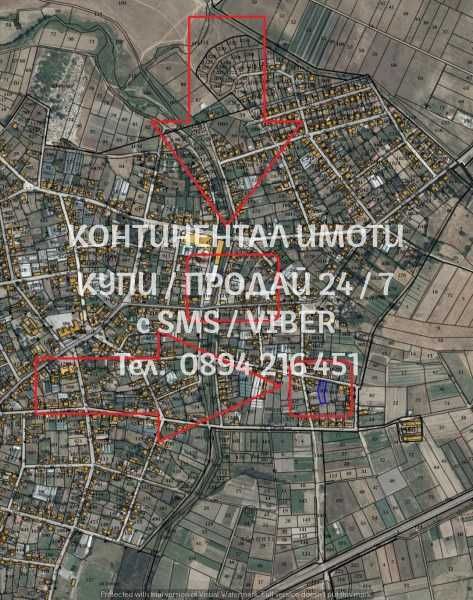 Парцели от 850м2 в нов жил. микрорайон, с ток и вода - код 62527