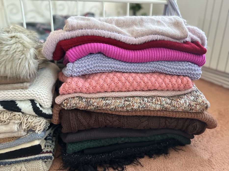 Pulover maro 36 S 70% lână merinos 30% cașmir