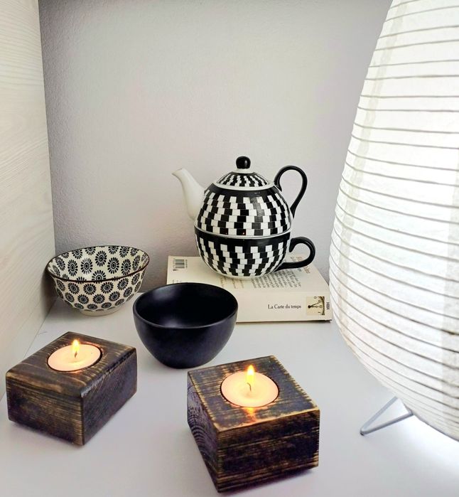 Suport lumânari din lemn