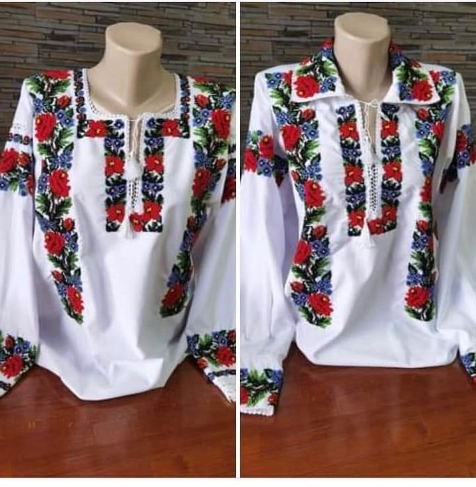 Cămăși tradiționale cusute manual cu mărgele