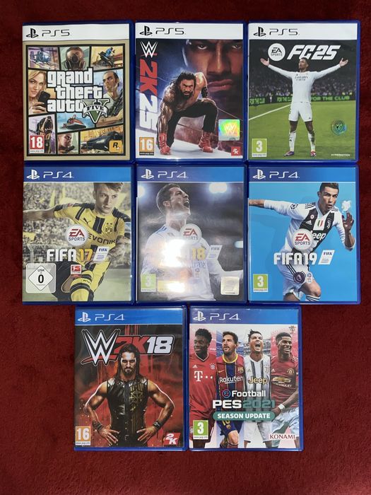 Игри за PlayStation 4 и Playstation 5 (WWE, FIFA, GTA, PES)