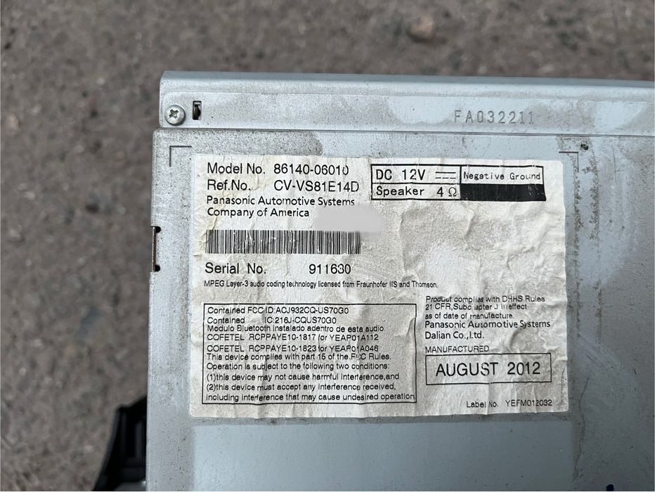 Штатная магнитола Камри 50