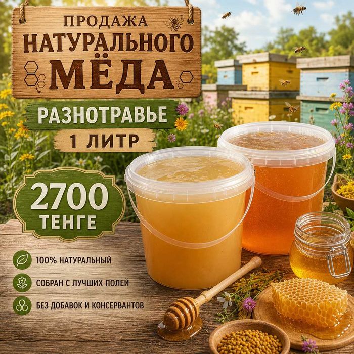 Продажа меда 1 литр 2700 тенге