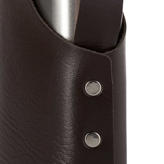 Plosca metalica XXL 1.8L design clasic din inox husa piele sintetica