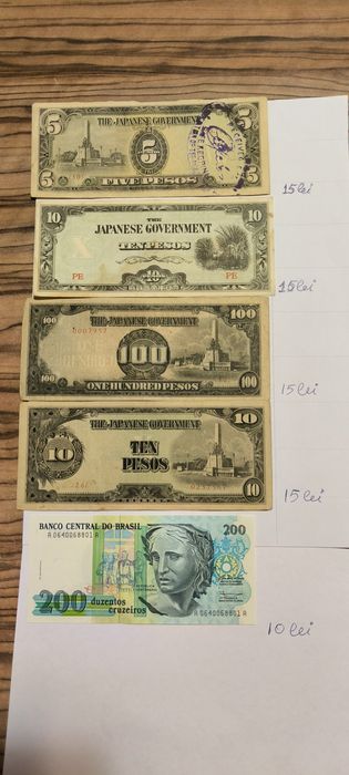 Bancnote Japonia și Zair