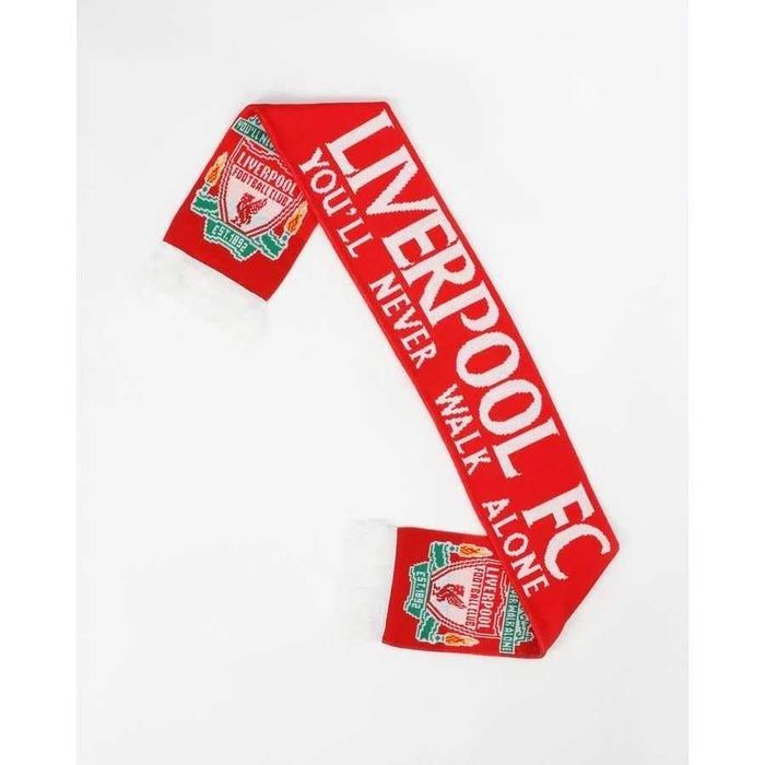 Liverpool FC Fular oficial – model „You’ll Never Walk Alone” Original Oficial Fan Club Ynwa alb rosu nou cu eticheta nefolosit