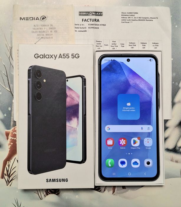 Samsung A55 128GB/8GB NAVY, Garanție, Neverlock, Full box