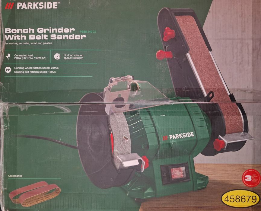 Комбиниран шмиргел с лентов шлайф на Парксайд Parkside  PNBS 240