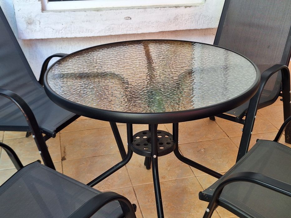 Градински комплект Style - стъклена маса и 4 стола