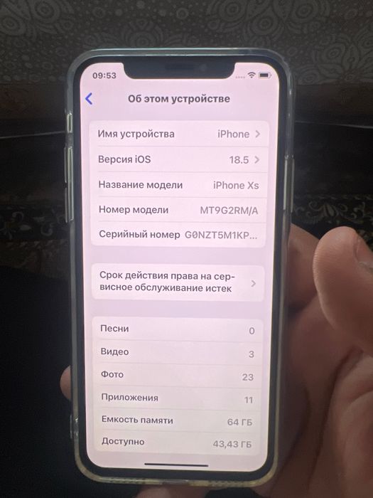 Iphone Xs face.
