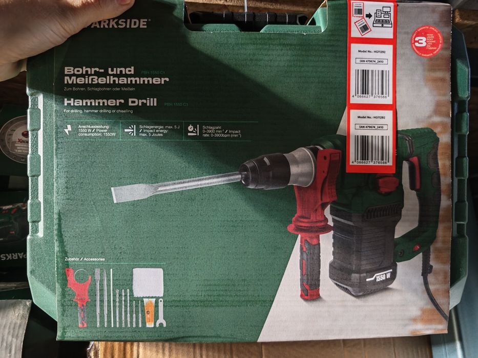 Rotopercutor puternic 5 j PARKSIDE PBH 1550 C1 sds plus bormașina pist