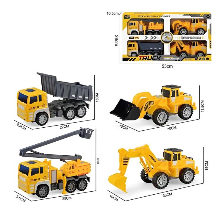 Комплект 4 броя строителни Камиона Лот