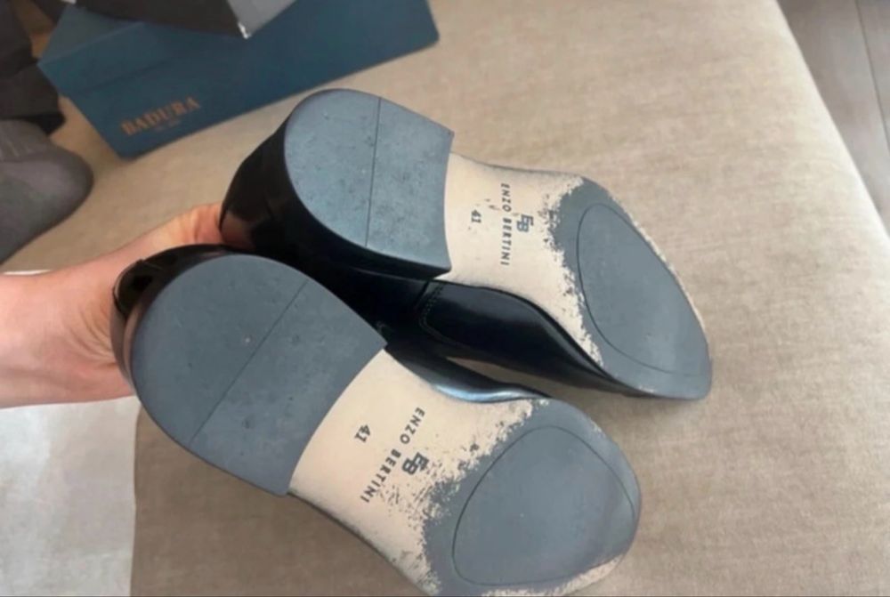 Pantofi barbati negru costum piele 41 enzo bertini