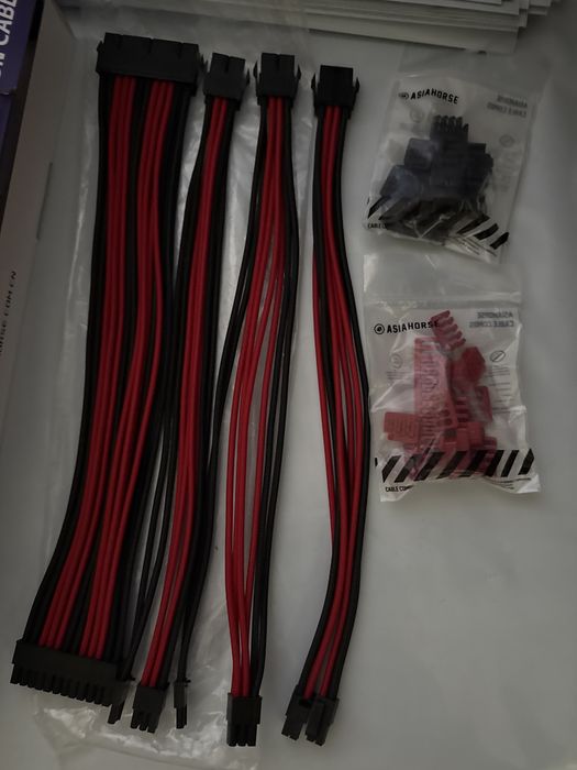 Cablu kit extensie sursa alimentare PC Desktop Calculator PSU GPU Asiahorse30 cm,24PIN,8PIN (1 x 4+4,2 x 6+2) prelungitor 16AWG manson kit pieptene