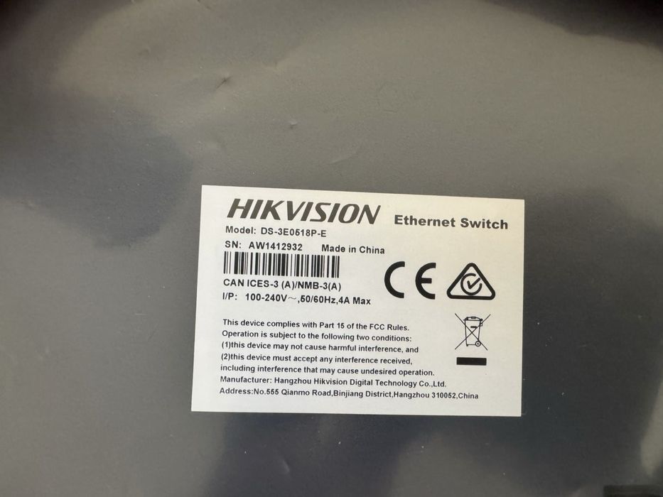 DS-3E0518P-E, PoE Коммутатор, Hikvision