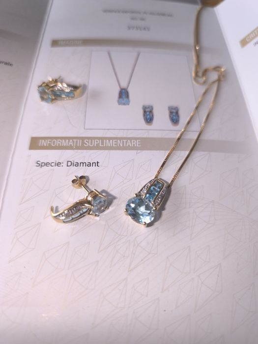 Set aur 14k topaze și diamante