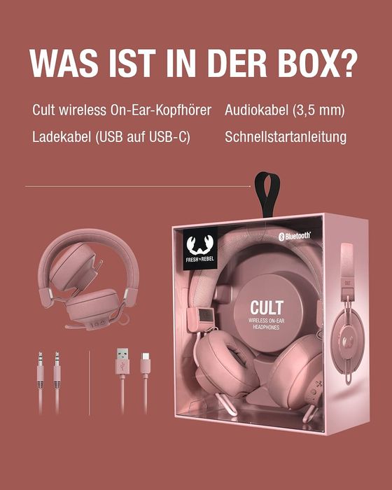 Casti On-Ear Fresh 'n Rebel Cult, Bluetooth, Autonomie 20 ore,Ruby Red