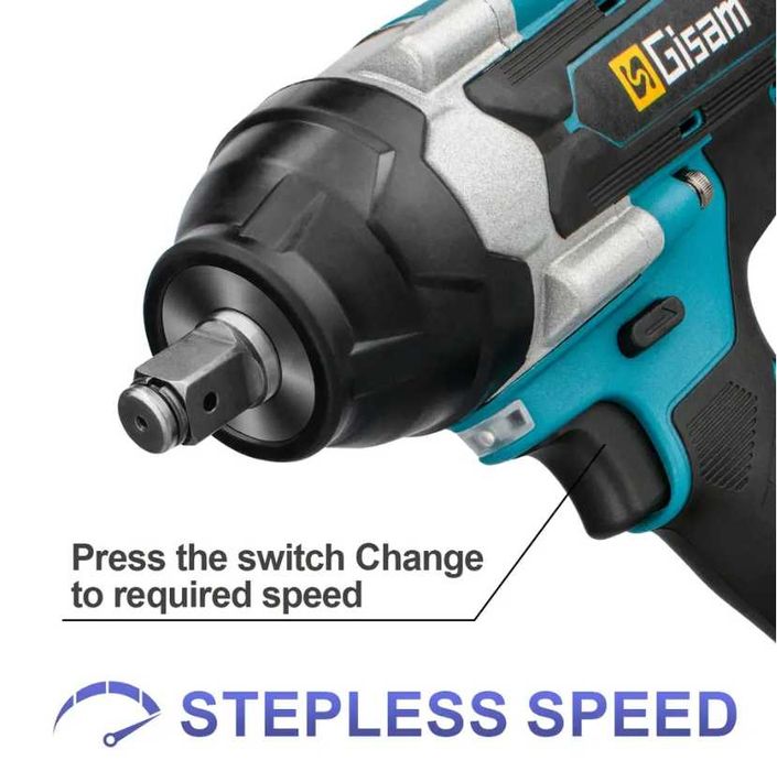 Безчетков Акумулаторен Гайковерт GISAM 1800 Nm