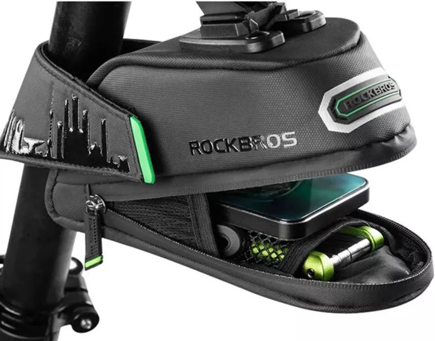 Geanta noua bicicleta impermeabila saddle bag prindere tija sa rockbros cursiera gravel mtb