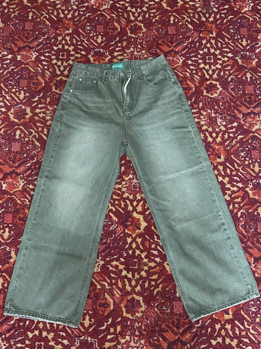 Джинсы зеленые baggy