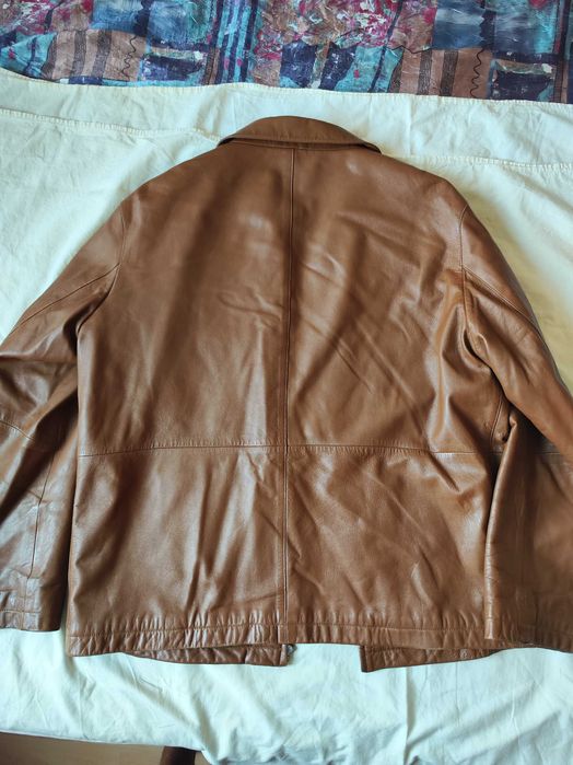 Мъжко кожено яке с вълнена подплата