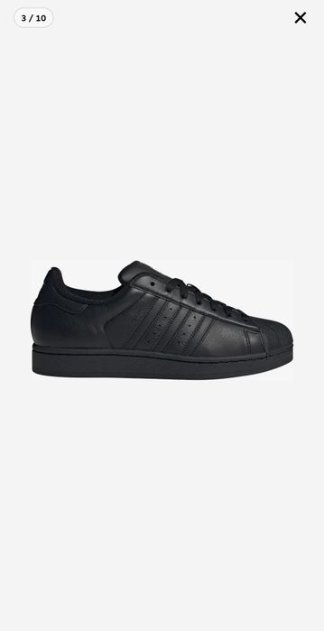 Adidas Superstar  Noi in cutie 42.5 full black leather *nike*puma*reebok*fila