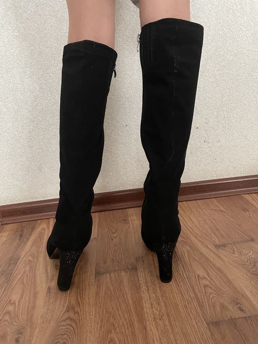 осенные сапоги замшевые