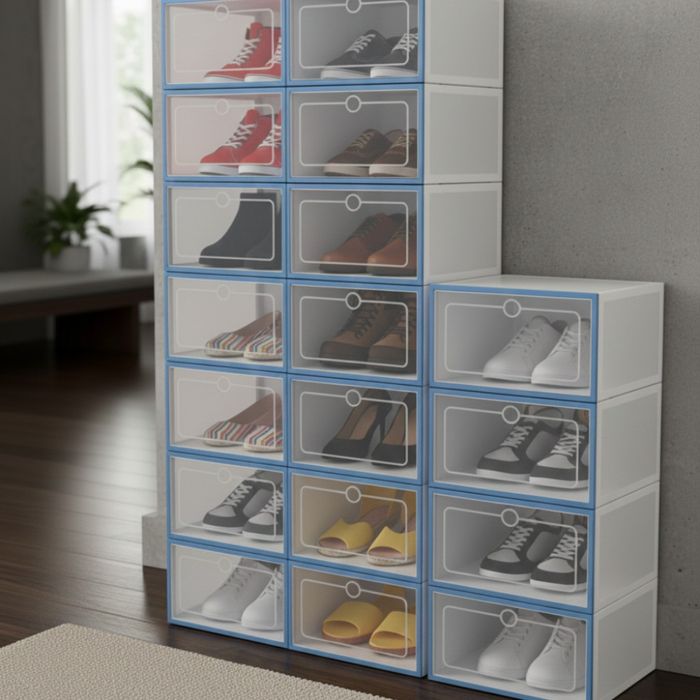 12 x  кутии за съхранение SHOEZY – повече ред, повече място, нулев хао