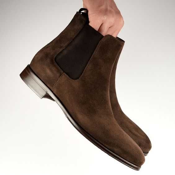 Ghete chelsea 44 45 lucrate manual Senator NOI piele naturala suede