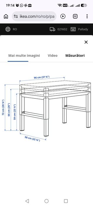 Vând birou reglabil înălțime - Ikea PÂHL