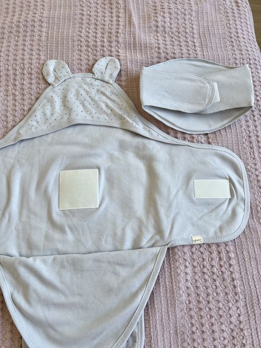 Saculet de infasat nou nascut Biorganic Koala Jungle Swaddle blanket